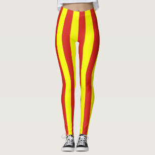 Vietnam National Flag Colours Vertical Striped Leggings