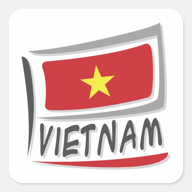 Vietnam  Pride X Flag Square Sticker (Front)