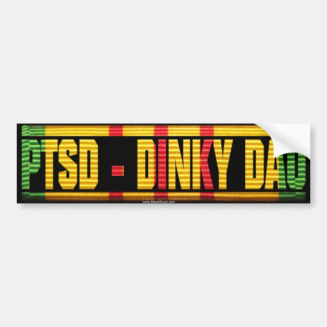 Vietnam PTSD - Dinky Dau Ribbon Bumper Sticker (Front)