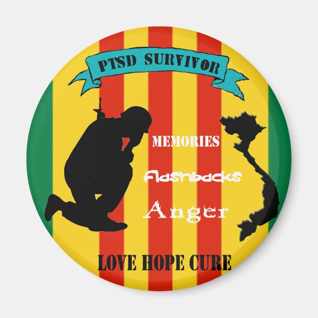 Vietnam PTSD Survivor Magnet (Front)
