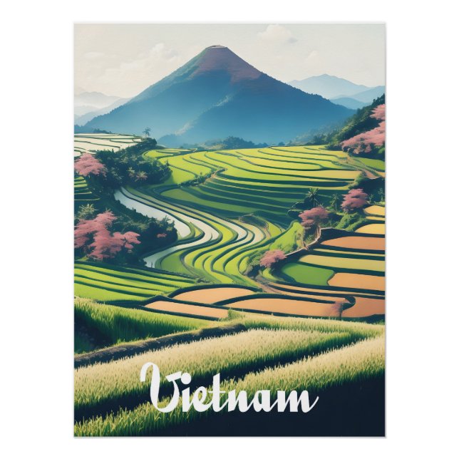 Vietnam Rice Terraces Travel Poster (Front)