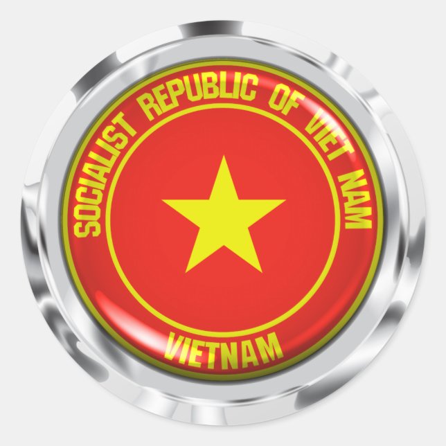 Vietnam Round Emblem Classic Round Sticker (Front)