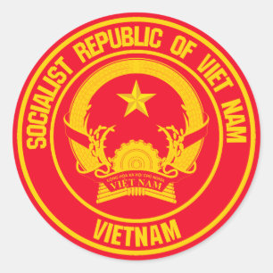 Vietnam Round Emblem Classic Round Sticker