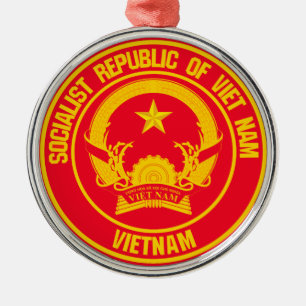 Vietnam Round Emblem Metal Tree Decoration