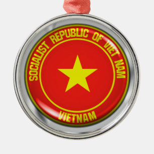 Vietnam Round Emblem Metal Tree Decoration