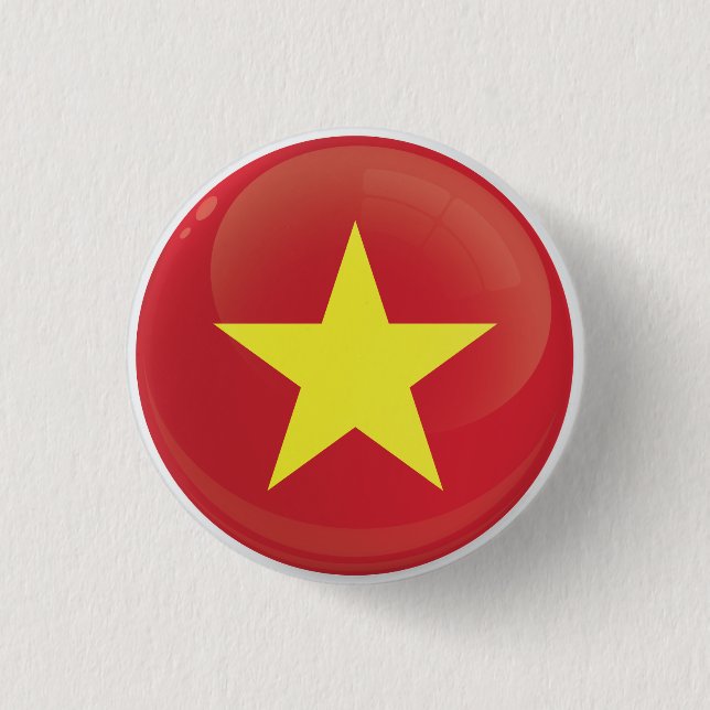 Vietnam Round Icon Flag  3 Cm Round Badge (Front)