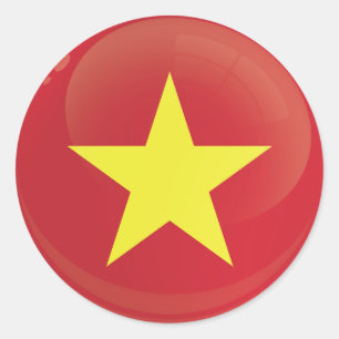 Vietnam Round Icon Flag  Classic Round Sticker
