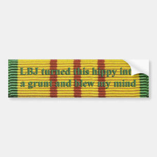Vietnam service hippy bumper sticker