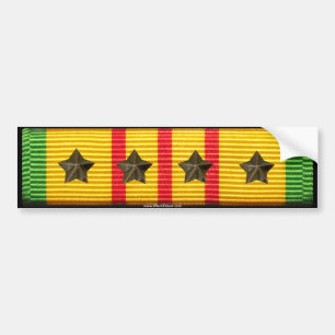 Vietnam Service Ribbon - 4 Campaign Stars Bumper Sticker