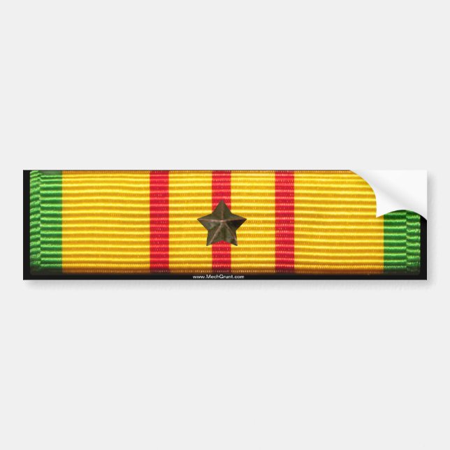 Vietnam Service Ribbon - Campaign Star Bumper Sticker (Front)