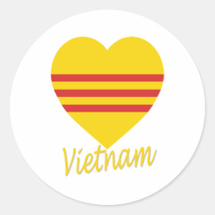 Vietnam (South) Flag Heart Classic Round Sticker