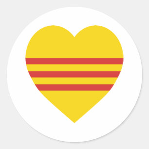 Vietnam (South) Flag Heart Classic Round Sticker