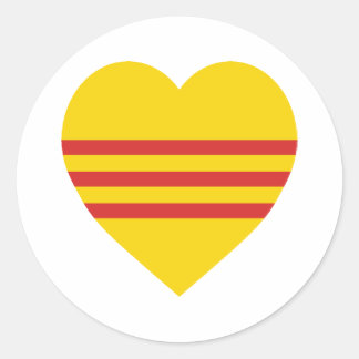 Vietnam (South) Flag Heart Classic Round Sticker