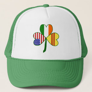 Vietnam (South) USA Ireland Shamrock Flag Trucker Hat