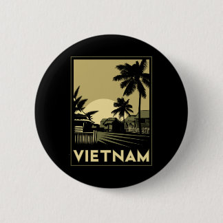 vietnam southeast asia art deco retro travel 6 cm round badge
