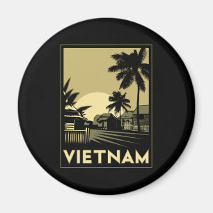 vietnam southeast asia art deco retro travel magnet