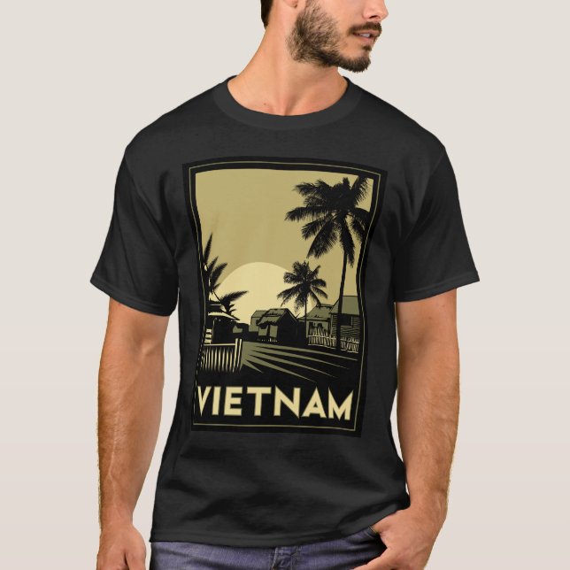 vietnam southeast asia art deco retro travel T-Shirt (Front)