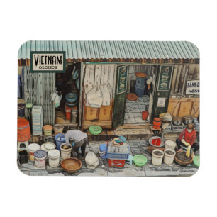 Vietnam Street Life, Customisable Date  Magnet