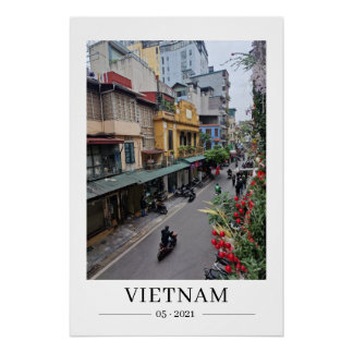 Vietnam Street Life, Customisable Date Postcard Poster