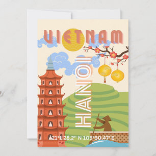Vietnam Travel Art Holiday Card