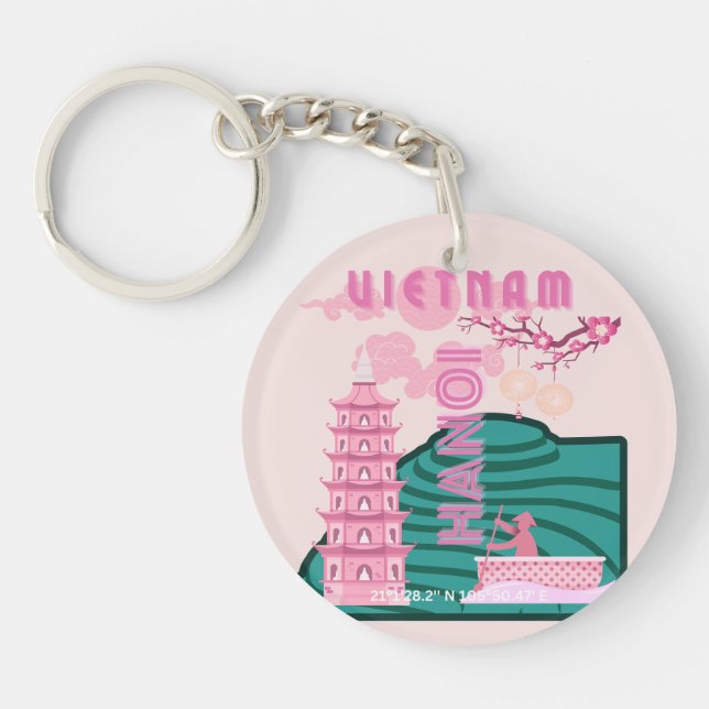 Vietnam Travel Art Key Ring (Front)