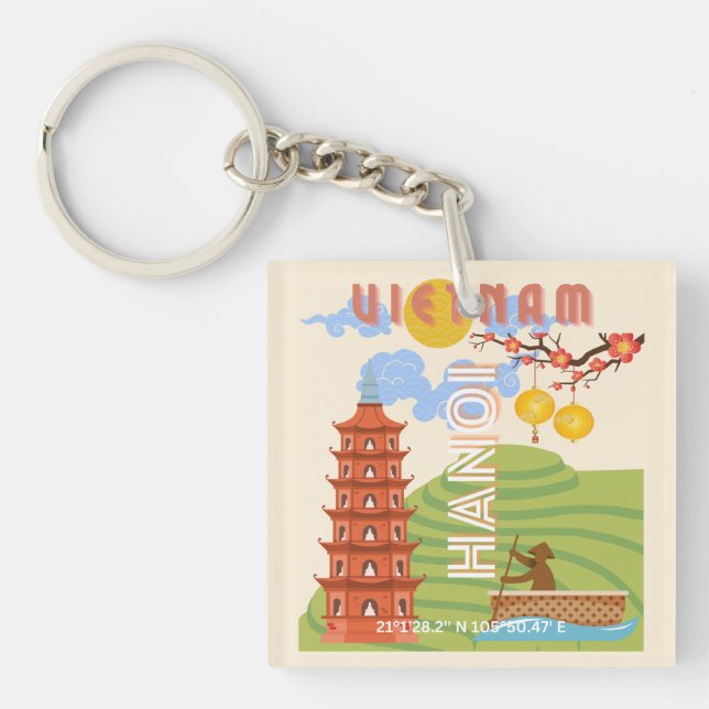 Vietnam Travel Art Key Ring (Front)