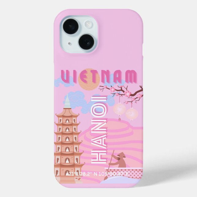 Vietnam Travel Art, Pink Case-Mate iPhone Case (Back)