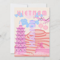 Vietnam Travel Art, Pink
