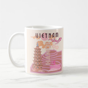Vietnam Travel Art, Retro Coffee Mug