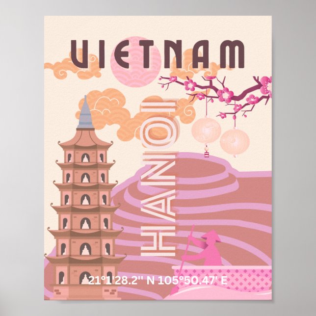 Vietnam Travel Art, Retro Poster (Front)