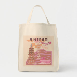 Vietnam Travel Art, Retro Tote Bag