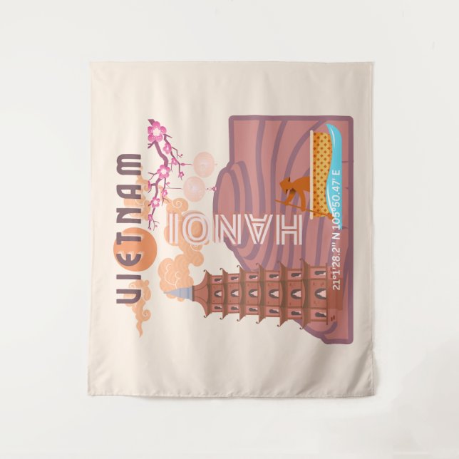 Vietnam Travel Art Tapestry (Front)