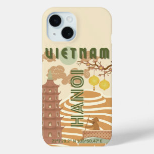 Vietnam Travel Art, Vintage iPhone 15 Case