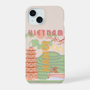 Vietnam Travel Art, Vintage iPhone 15 Case