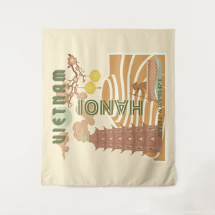 Vietnam Travel Art, Vintage Tapestry