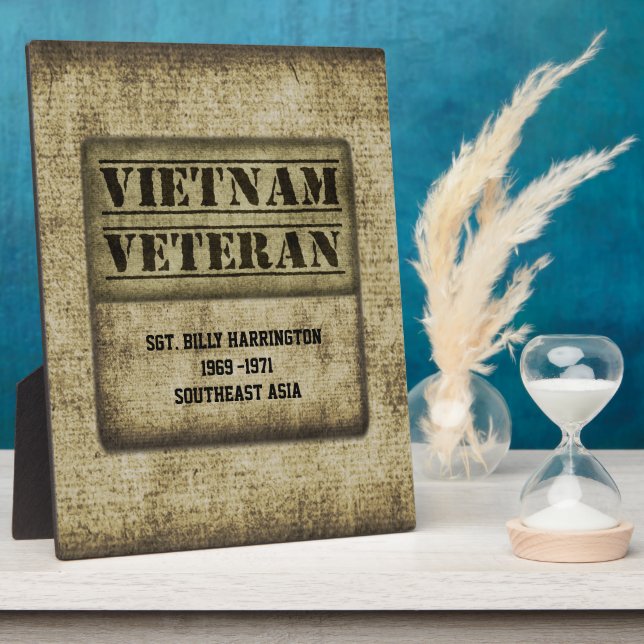 Vietnam Vet Gratitude Commemorative Personalised Plaque (Side)