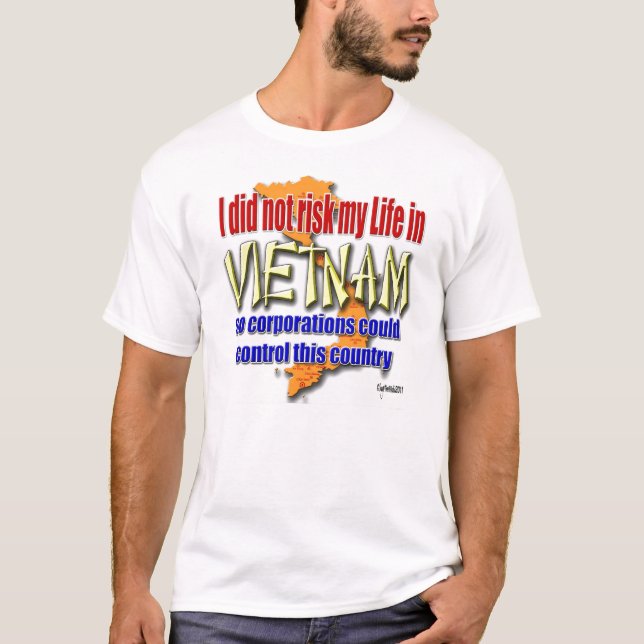 Vietnam Vet Protest Wall Street T-Shirt (Front)