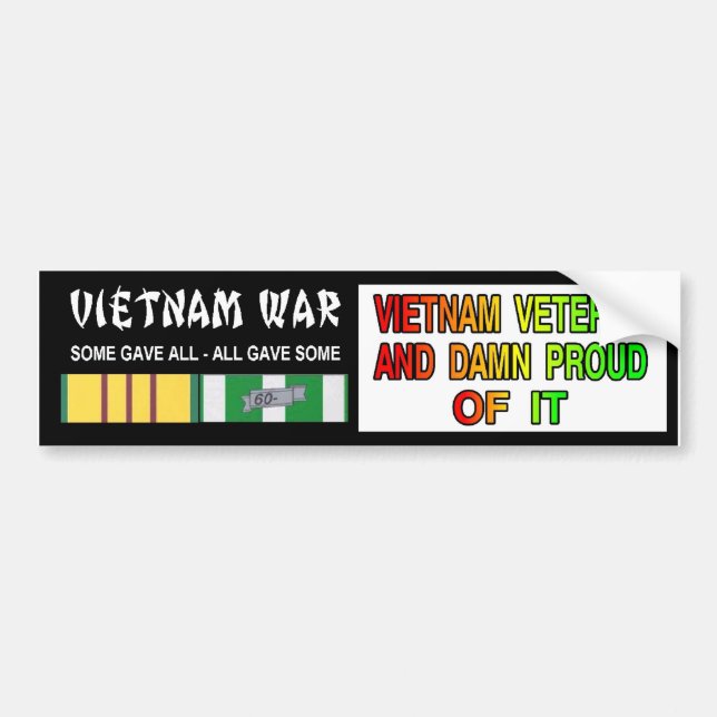 vietnam veteran bumper sticker (Front)