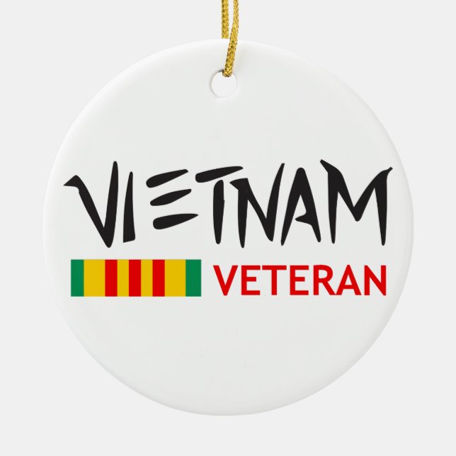 Vietnam Veteran Ceramic Tree Decoration (Front)