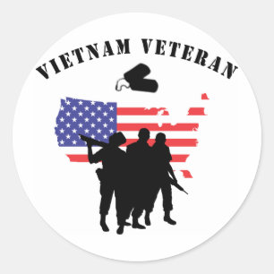 Vietnam Veteran Classic Round Sticker