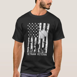 Vietnam Veteran Cool American Flag Military Army S T-Shirt