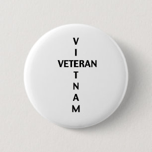 Vietnam Veteran Cross (Button) 6 Cm Round Badge