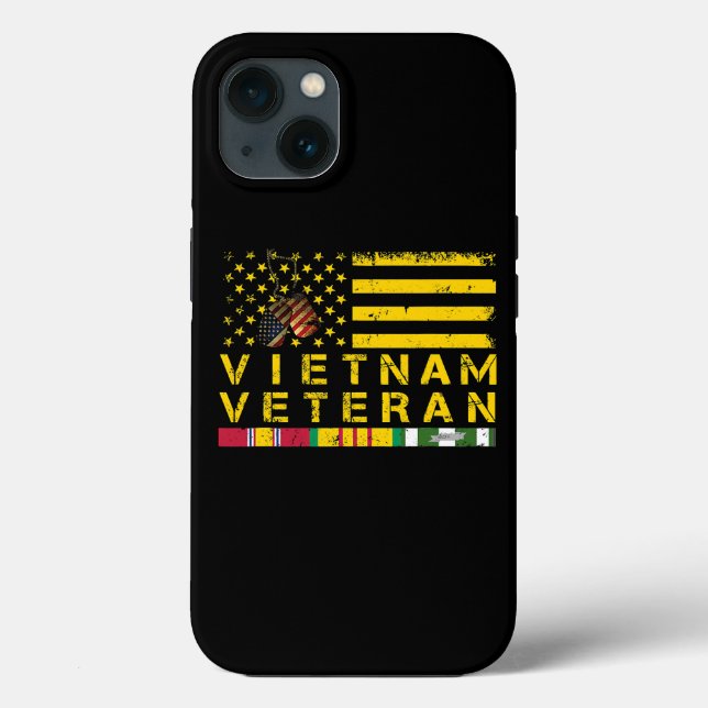 Vietnam Veteran Distressed American Flag 178 Case-Mate iPhone Case (Back)