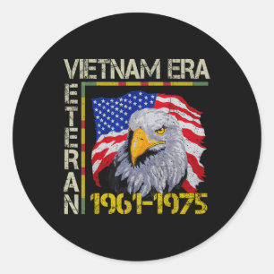 Vietnam Veteran Era 1961 1975 Memorial Flag Classic Round Sticker