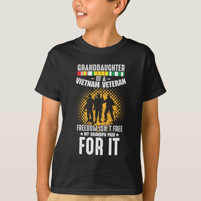 Vietnam Veteran Grandpa Soldier Granddaughter T-Shirt (Front)