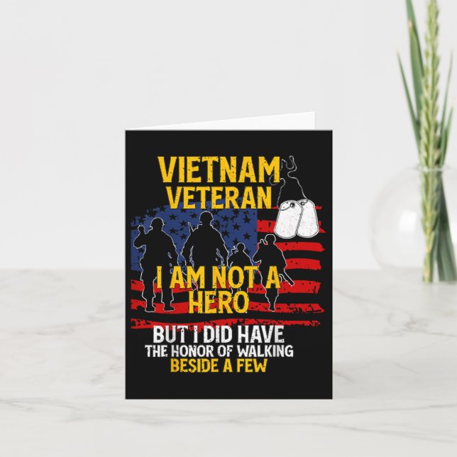 Vietnam Veteran, I Am Not A Hero, Veteran Card (Front)