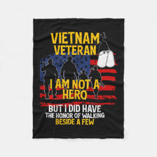 Vietnam Veteran, I Am Not A Hero, Veteran Fleece Blanket
