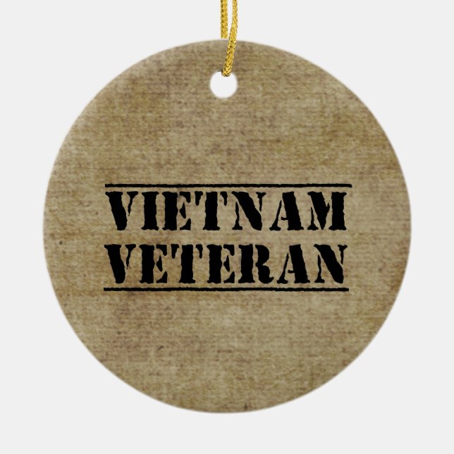 Vietnam Veteran Military Ceramic Tree Decoration (Front)