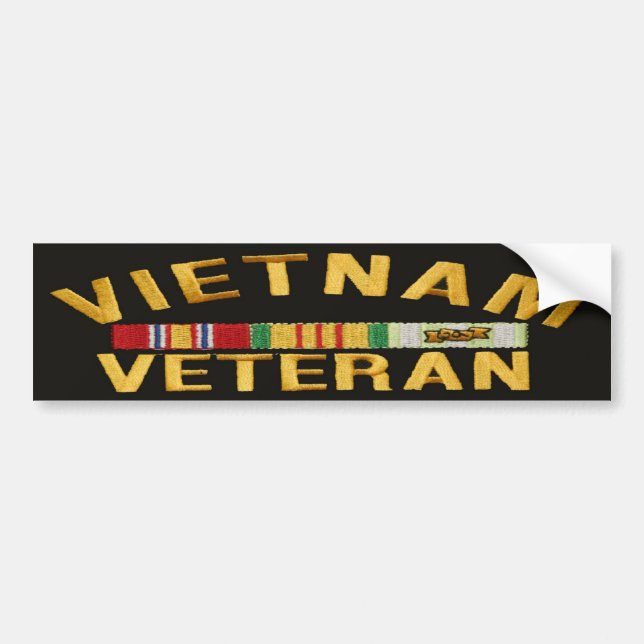 VIETNAM VETERAN PATCH  bumper sticker (Front)