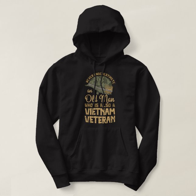 Vietnam Veteran Patriotic Army Soldier  Hoodie (Design Front)